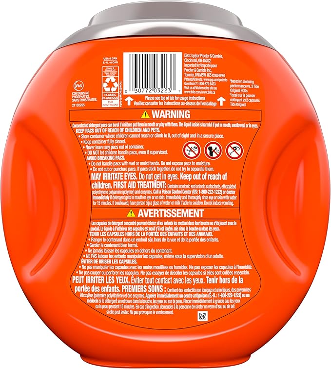 Tide Odor Defense + Oxi Laundry Detergent Pacs, Original Scent, 32 Count, Advanced Odor + Stain Fighter