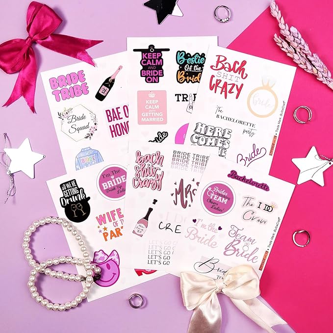 BulbaCraft 100Pcs Bachelorette Stickers, Bachelorette Party Stickers for Scrapbook, Laptop, Gifts for Women & Men