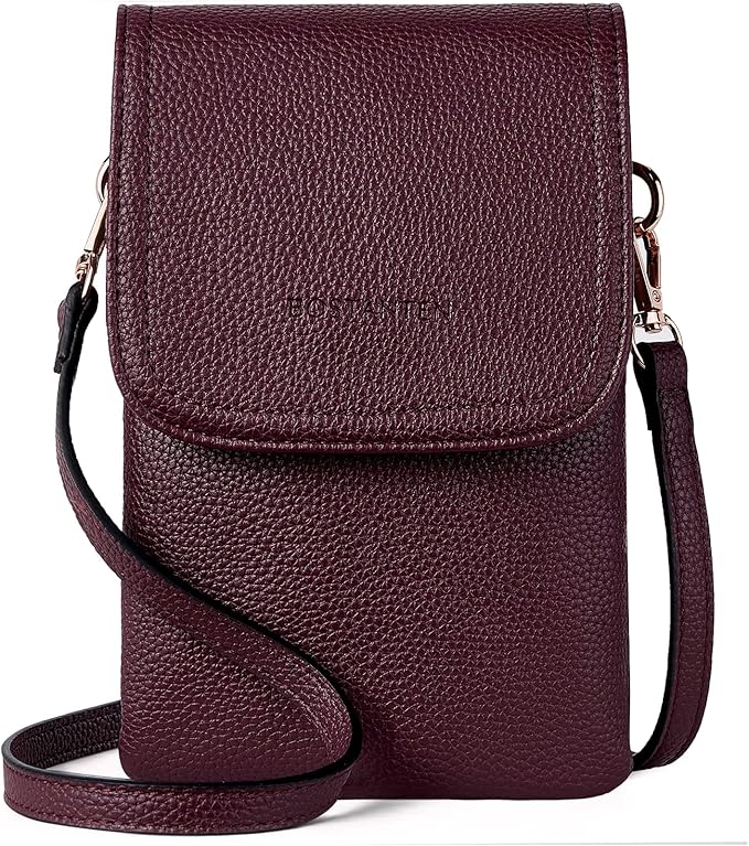 BOSTANTEN Vegan Leather Small Crossbody Bags for Women Designer Cell Phone Bag Wallet Purses Adjustable Strap