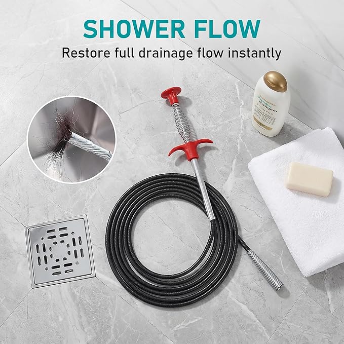 79 Inch Drain Snake Hair Drain Clog Remover Tool,Flexible Grabber Claw Pick Up Reacher Tool for Litter Pick, Toilet, Sewer, Shower, Kitchen Sink