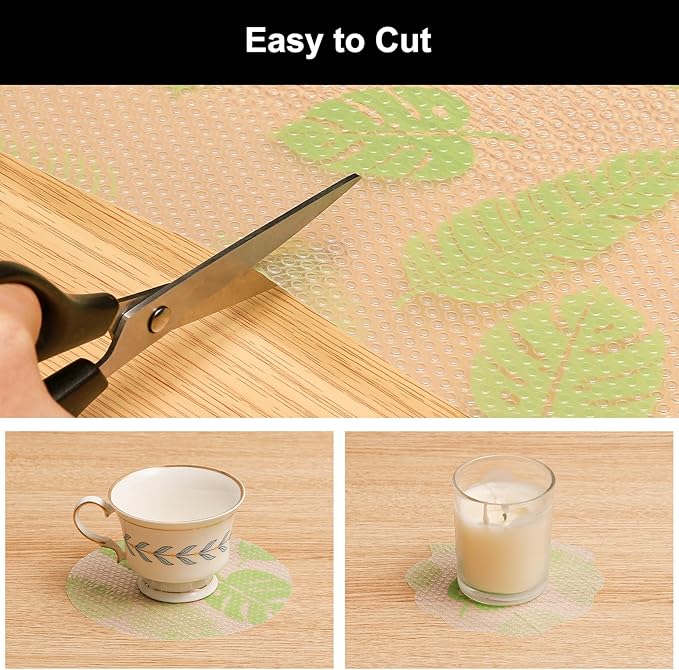 Cooyes Shelf Liner - Premium Non-Adhesive Cabinet & Drawer Liner for Kitchen - Waterproof Shelf Paper with Modern Pattern - Durable EVA Cabinet Mat - Easy to Cut (17.5" W x 197" L)