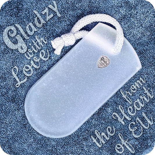 GLADZY Czech Glass Foot File Callus Remover – Double Sided Etched, Different Grit Coarse & Fine Surfaces for Hard Skin & Cracked Heels, Professional Pedicure Tool, Washable Reusable, Made in EU