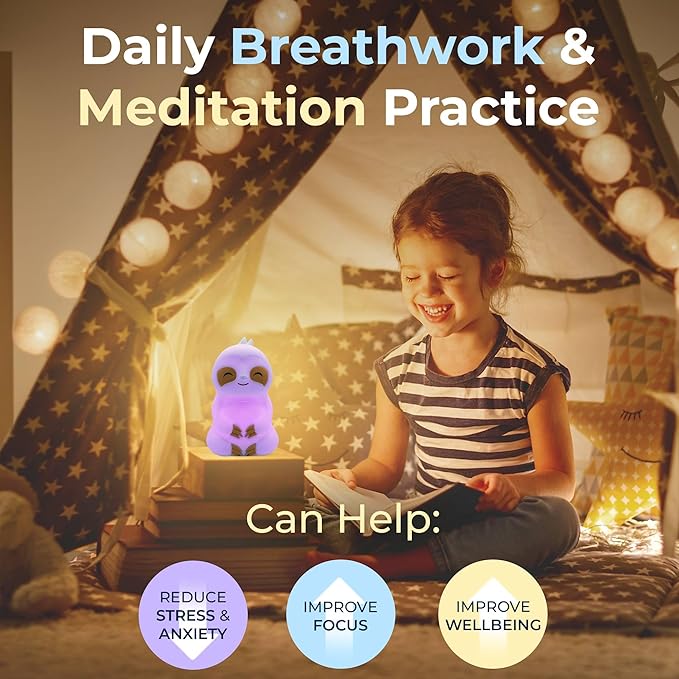 Mindsight 'Breathing Buddha' Slow-It-Down Sloth Guided Visual Meditation Tool for Mindfulness | Slow Your Breathing & Calm Your Mind for Stress & Anxiety Relief | Perfect for Adults & Kids