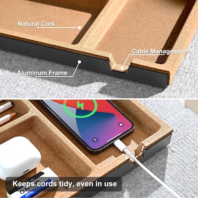 UPERGO Valet Tray, Nightstand Tray for Men, Desk Drawer Organizer for Keys, Watch, Jewellery, Bedside Caddy