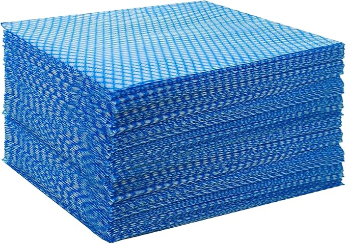 Disposable Dish Cloths Heavy Duty Disposable Cleaning Cloths for Kitchen Multi-Purpose Blue Dish Rags 50 Count/Pack