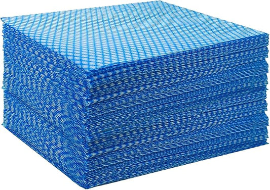 Disposable Dish Cloths Heavy Duty Disposable Cleaning Cloths for Kitchen Multi-Purpose Blue Dish Rags 50 Count/Pack
