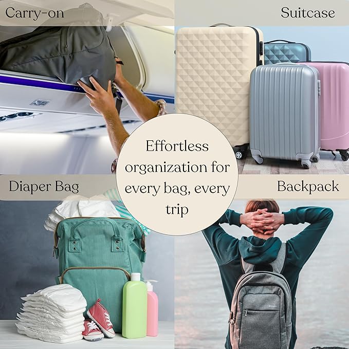 Foxy Traveler 9-Piece Packing Cube Set - Suitcase Organizer, Cute Packing Cubes, Travel Bag Organizer for Luggage with Hanging Toiletry and Shoe Bag, Travel Essentials for Women, Men, and Kids - Blue Flower