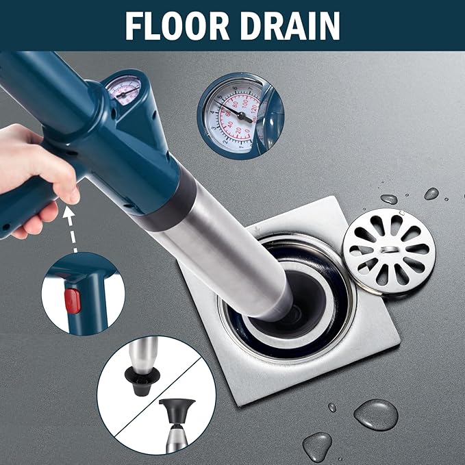 High Pressure Air Toilet Plunger, Plunge Blaster Unclogger Tool for Toilet clearning,Drain unclogging/Bathtub unclog,Remove Sewer Blockage