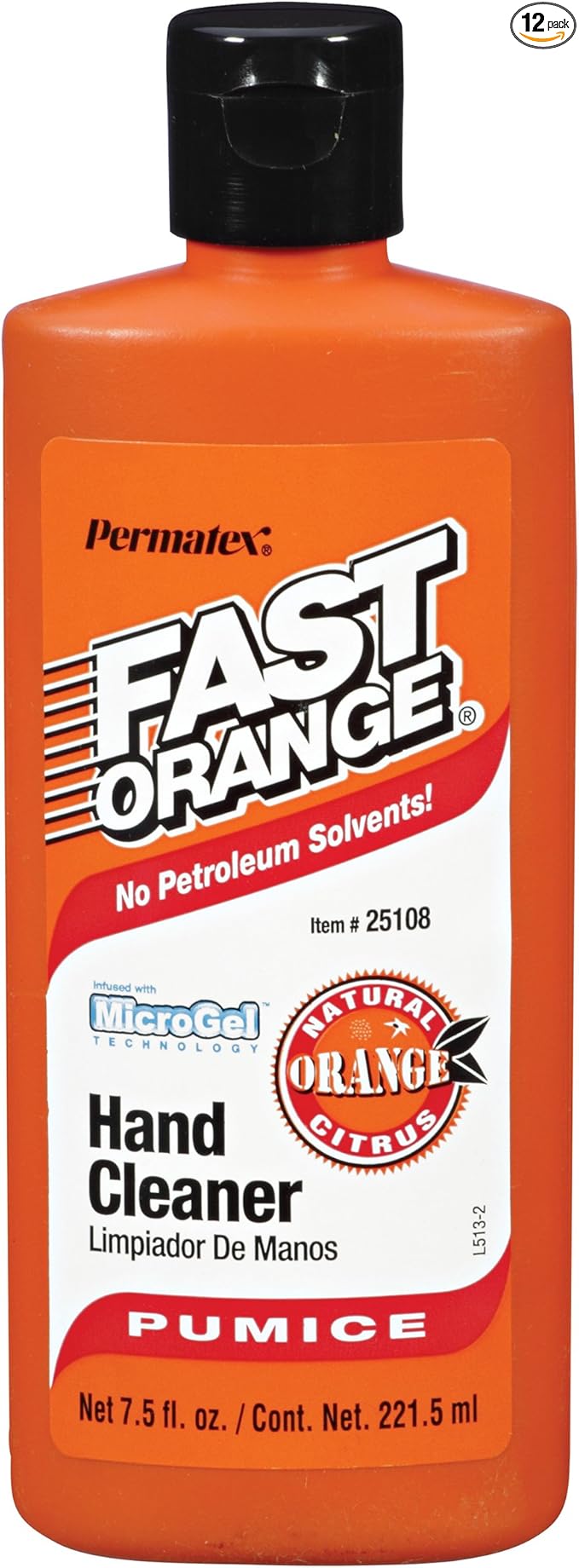 Permatex 25108-12PK Fast Orange Pumice Lotion Hand Cleaner, 7.5 oz. (Pack of 12)