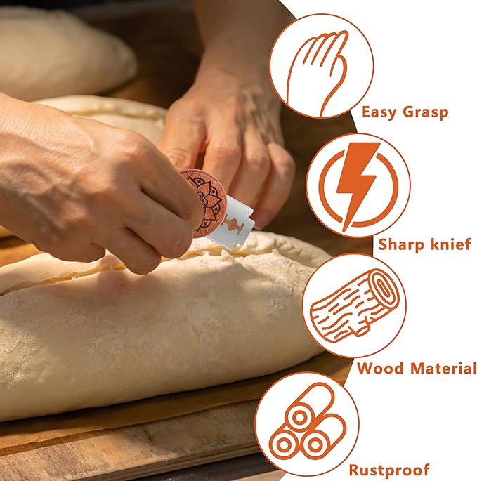 UFO Bread Lame Cutter for Homemade Sourdough,Bread Scorer Tool for Sourdough with 5 Blades and Case,Slashing Tool Bread Cutting Knife for Artisan Bread and Baguette Makers,Lotus-teal