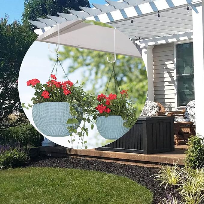 ESFUN 6 Pack 12 inch Extra Large S Hooks White Heavy Duty Plant Hanging Hooks Long S Shaped Extension Hooks for Kitchenware,Utensils,Pergola,Closet,Flower Basket,Garden,Patio,Indoor Outdoor Uses