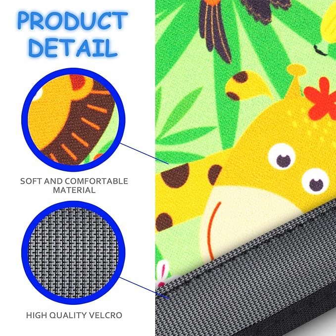 YR Seat Belt Cover for Kids, Soft Comfort Seat Belt Cushion for Children, Cute Cartoon Pattern Car Seat Belt Pads Cover for Girls and Boys, 1 Pack, Jungle