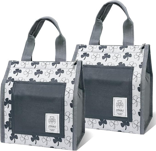 Lunch Bag for Women Men, Reusable Leakproof Lunch Tote with Thermal Lining, 7L Insulated Portable Lunch Box Cooler Bag for Work, Office, Picnic, Beach & Travel (White)
