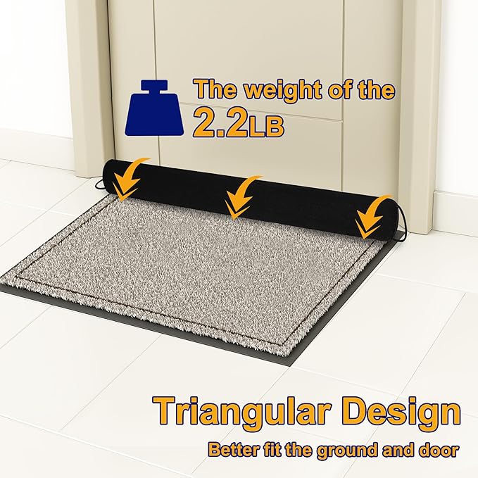 NABOWAN 32" Weighted Under Door Draft Stopper -Triangular Door Draft Blocker with Hook Loops for Easy Install, Save Energy, Home Room Essentials