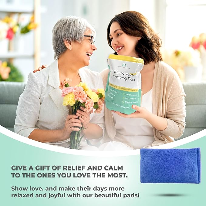 My Heating Pad for a Better Comfort - Moist Microwavable Heating Pads for Joint Pain and Sore Muscles - Microwave Hot Pack Heat Pad for Cramps - Chilled or Heated Pad Therapy Pillow - 2 Packs Blue