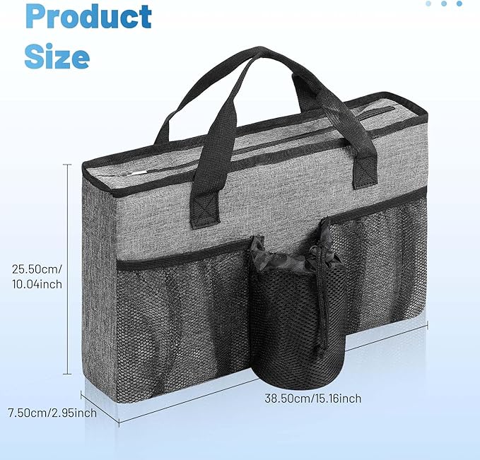 Rhino Valley Walker Bag, Large Capacity Walker Accessories Storage Bag with Multi Pockets & Cup Holder, Walker Basket with 4 pockets for Universal Walkers for Seniors, Gray