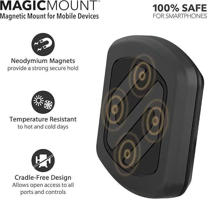Scosche MAGVM2B-2PKBP0 MagicMount Magnetic Phone Mount for Car Air Vent, Universal Cell Phone Holder for Car Vent Mount, Strong Magnet Hold, Compatible with iPhone, Samsung, & All Devices (Pack of 2)