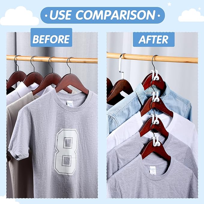 Unittype 100 Pcs Clothes Hanger Connector Hooks, Space Saving Extender Clips Cascading Hanger Hooks Organizer for Closet Organizers, College Dorm Essentials (White)