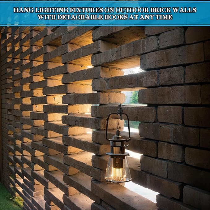 Stainless Steel Brick Wall Clips, Brick Hooks Clamp Outdoor Heavy Duty 1-3/4" to 2-1/2" Brick Hook Brick Hangers No Drill, 6 Packs
