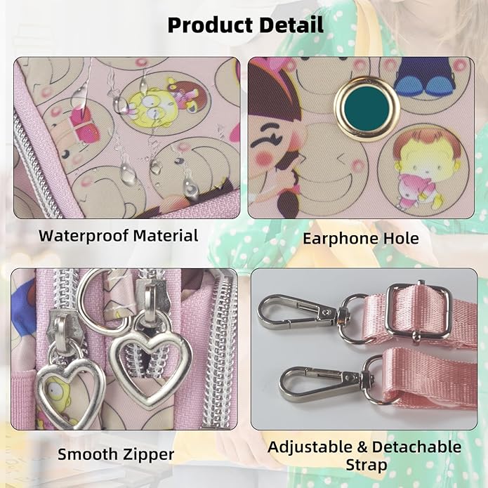 JANKS Small Crossbody Bag for Women - Mini Phone Purses with Crossbody Strap and Wallet - Nylon Arm Bag