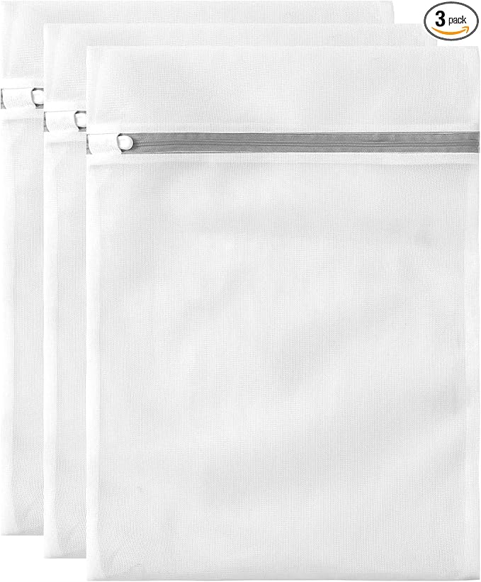 3 Pack Large Mesh Laundry Bags by MDSXO - Fine Durable Lingerie Delicates Bag for Washing Machine 16 * 20 inch [3 Pack]
