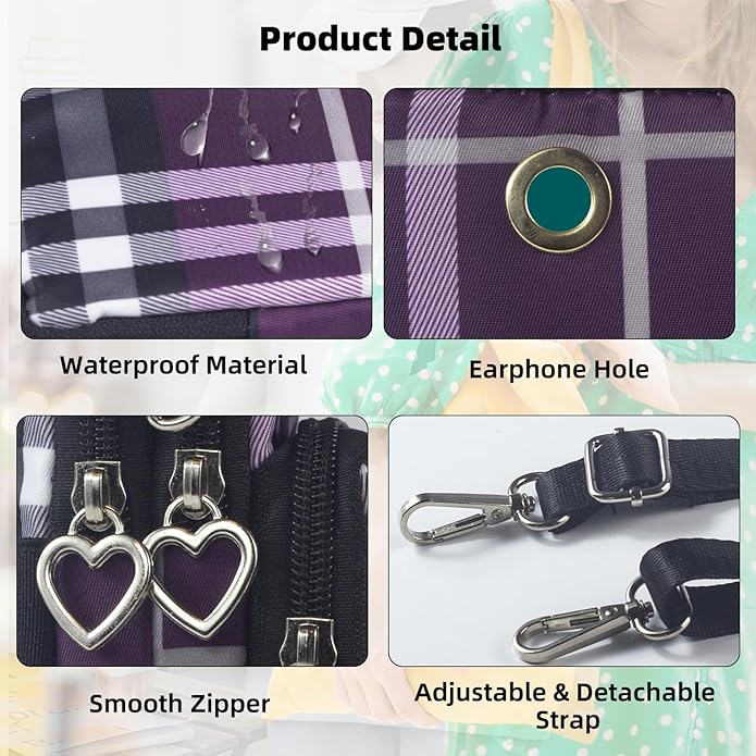 JANKS Small Crossbody Bag for Women - Mini Phone Purses with Crossbody Strap and Wallet - Nylon Arm Bag