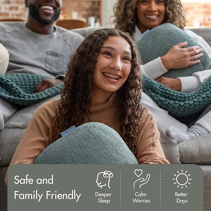 Quiet Mind Weighted Pillow for Adults 9 Lbs - Get Better Sleep - Sustainably Made and Chemical Free - Machine Washable (Medium, Agave Green)