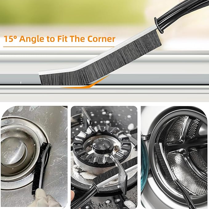 12Pcs Crevice Cleaning Brush Set, Hard Bristle Gap Cleaning Tools, Multifunctional Brushes for Kitchen, Bathroom, Grout, Sink, Bottle, Teapot, Blender, Window & Car (12pcs)