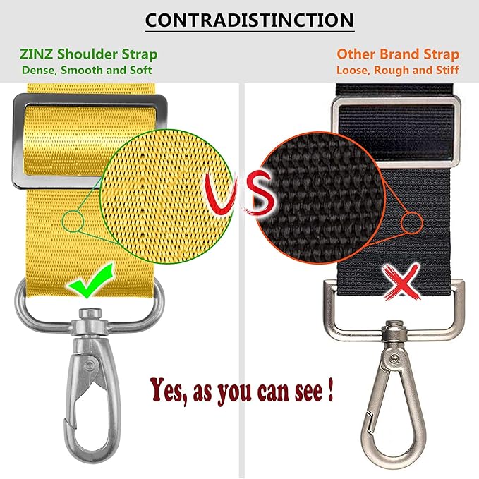ZINZ Bag Shoulder Strap, Padded Adjustable Shoulder Strap Replacement