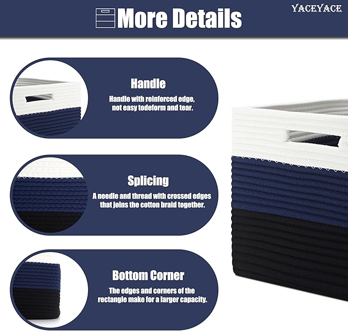 YACEYACE Cube Storage Bins for Shelves, 3 Pack Storage Bins for Shelves, Foldable Fabric Baskets for Home, Toys, Bookshelf, Towels, Bathroom, Bedroom