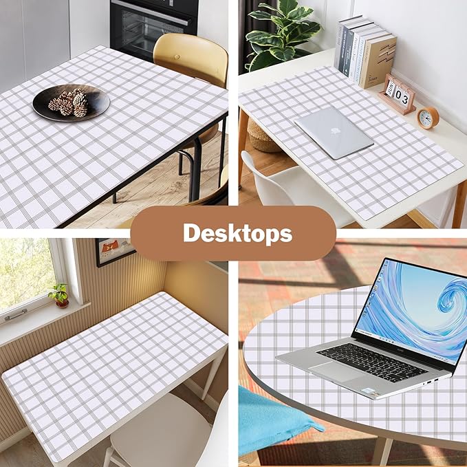 Shelf Liners for Kitchen Cabinets 12in x 10FT, Non Adhesive Drawer Liner White Square Thickened Shelf Liner Non-Slip Easy to Clean for Tool Box Refrigerator with Knife and Tape Measure