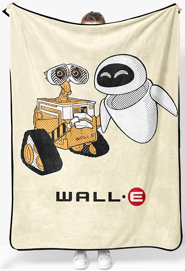 Jay Franco Kids Plush Throw Blanket – Soft & Cozy Fleece Throw for Bedroom & Couch Décor, Official Licensed Product, Beige - Wall-E, 46x60 - Throw Blanket