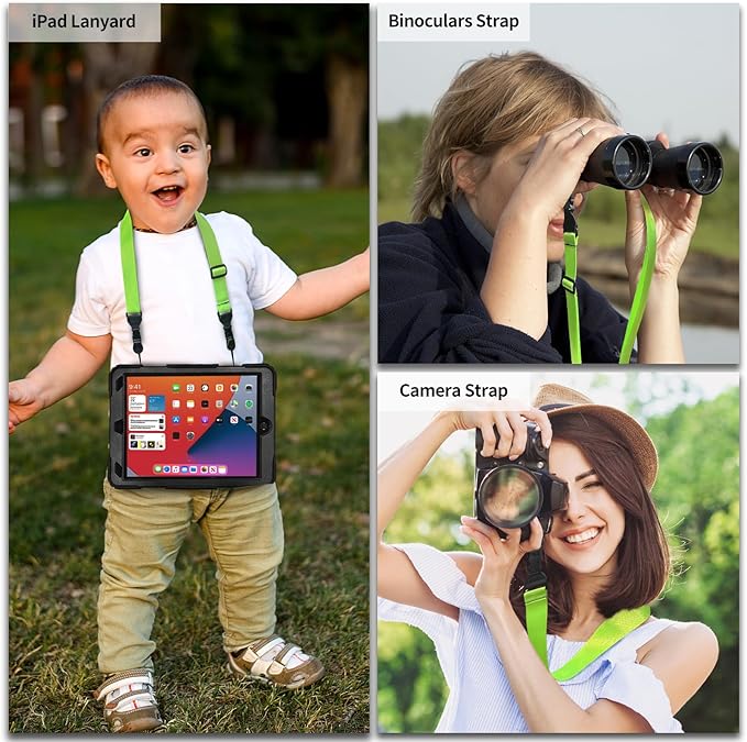 5 Pack Nylon iPad Strap, Adjustable Camera Neck Strap, Comfortable Shoulder Strap for iPad, Cellphone Tablet, Camera, Laptop, Binocular(Fluorescent Green Universal Neck Lanyard)