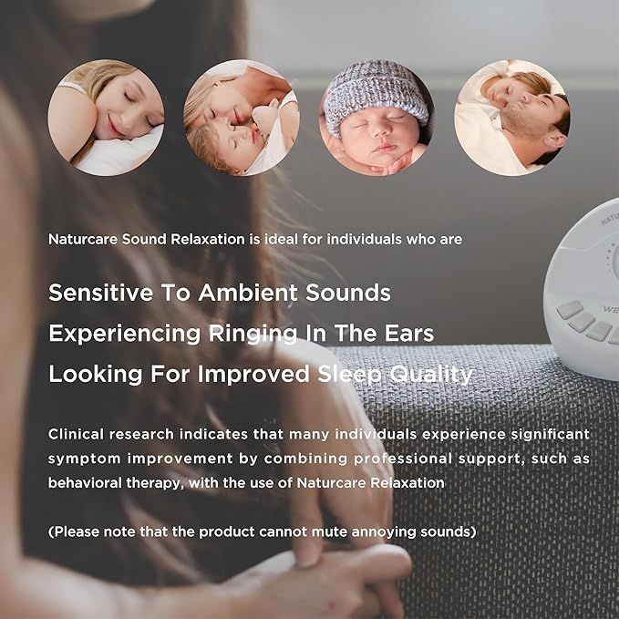 WELLCARE-Naturcare Sound Relaxation, White Noise, 7 Nature Sounds, Sleep Sound Machine, Calm Infants, for Baby, Kids, Adult. Stepless Volume, Timer, Powered by Adapter or Batteries(Both Not Incl.)