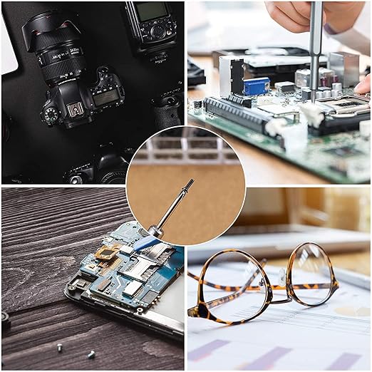 500 Pcs Small Replacement Screws, M1.2/M1.4/M2.0 Black Tiny Micro Laptop Computer Electronic Assortment Kit, Glasses Watches Hard Drive SSD Repair Screws, with Screwdriver