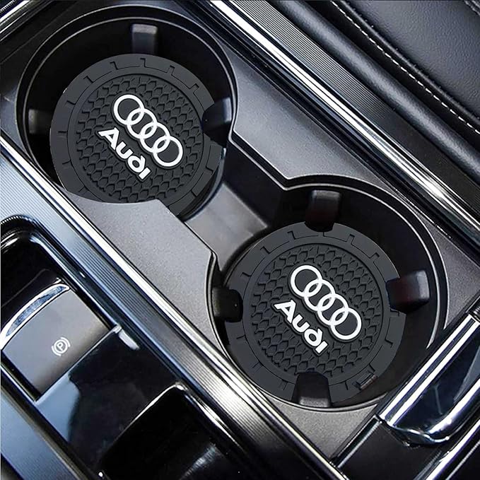 Car Cup Holder Coaster for Audi Recessed Silicone Cupholder Coaster Interior Accessories 2.75in 2Pack