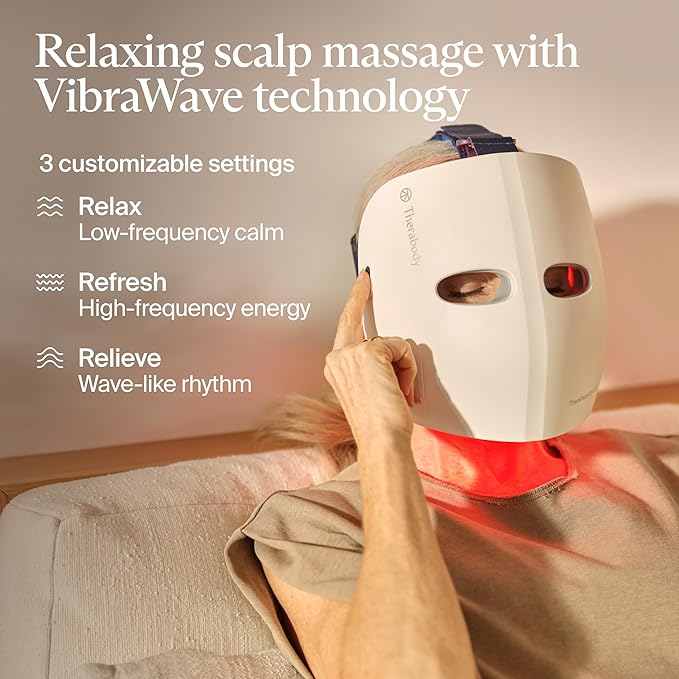 TheraFace Mask Glo by Therabody | Cordless LED Face Mask with Red, Blue & Infrared Light | at-Home Light Therapy Mask for Radiant, Healthier-Looking Skin | Includes Protective Eye Shield