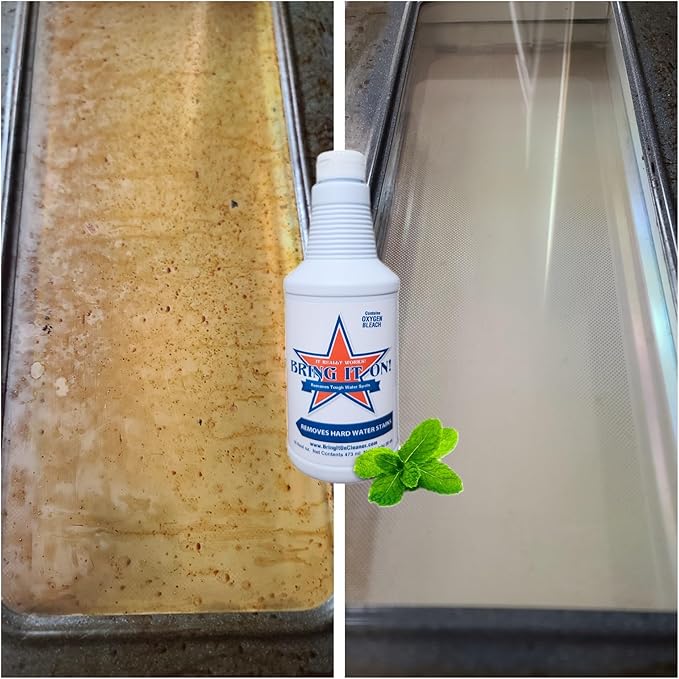 BRING IT ON! CLEANER Professional Hard Water Stain Remover & Glass Shield Sealant, Tiles, grout, Windows, Fiberglass, Chrome, Tubs, Toilets