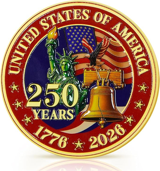 FLAGWIX America 250th Anniversary Car Visor Clip for Patriotic Christmas Decorations - 1776-2026 Metal Visor Clips for Cars 3in - United States 250 Anniversary Car Accessories, Veterans Day Gifts