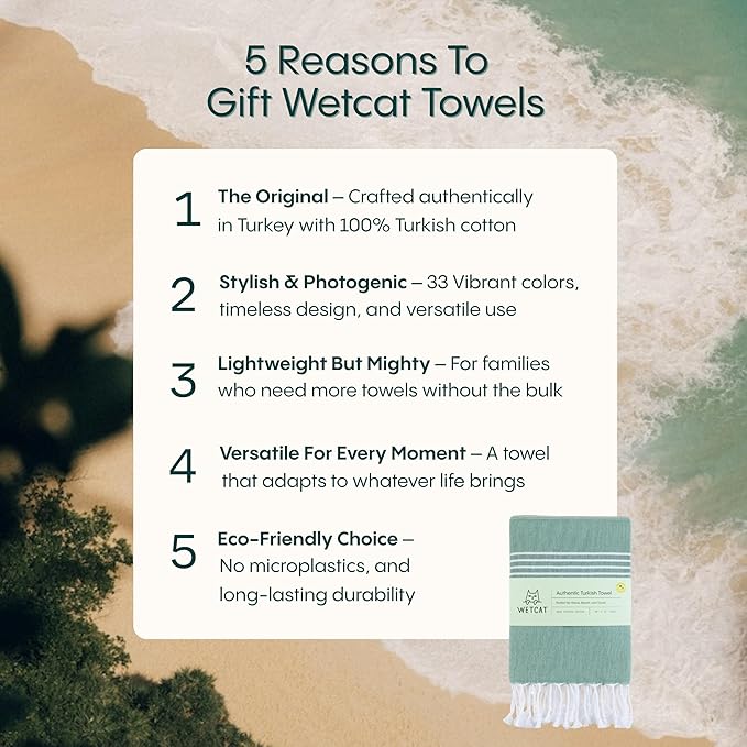 WETCAT Turkish Beach Towel Oversized (38"x71") 100% Turkish Cotton, Made in Turkey - Sand Free, Extra Large, Ultra Soft, Quick Drying, Compact & Lightweight for Travel - Light Pink
