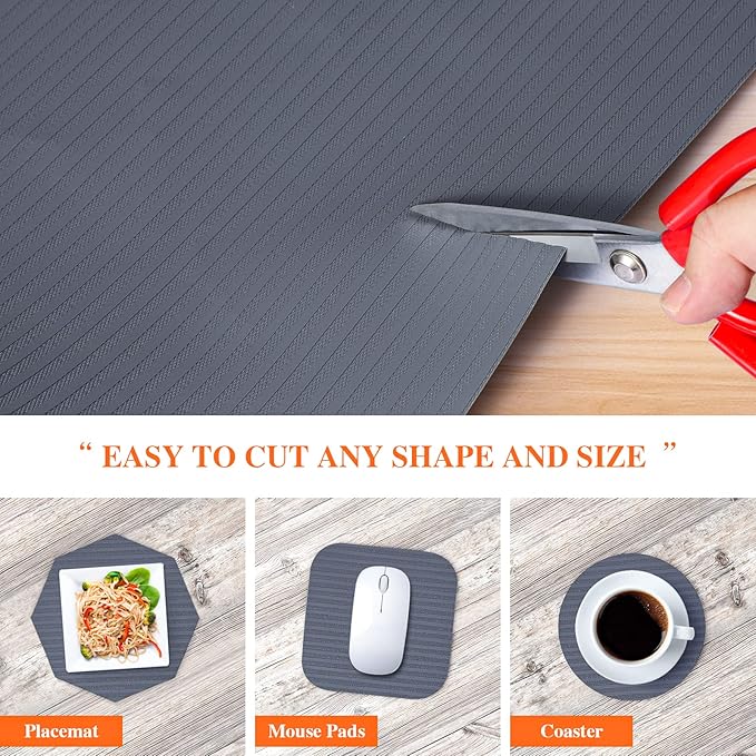 Shelf Liners for Kitchen Cabinets, 20Inch x 30Ft, Non Adhesive Shelf Liner, Non-Slip Kitchen Drawer Liners, Waterproof Durable Cabinet Liners for Shelves, Refrigerator, Pantry, Dark Gray