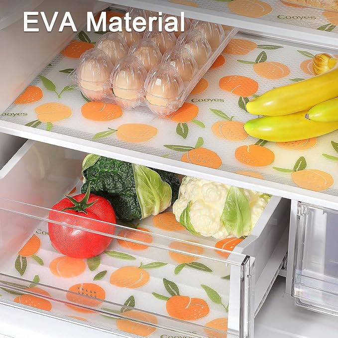 Cooyes Shelf Liner, Non-Adhesive Waterproof Drawer Liner, Durable Easy-to-Cut EVA Shelf Paper for Kitchen Cabinets, Refrigerator, Cupboard, and Dresser (23.6 Inch W x 360 Inch L, Peaches)