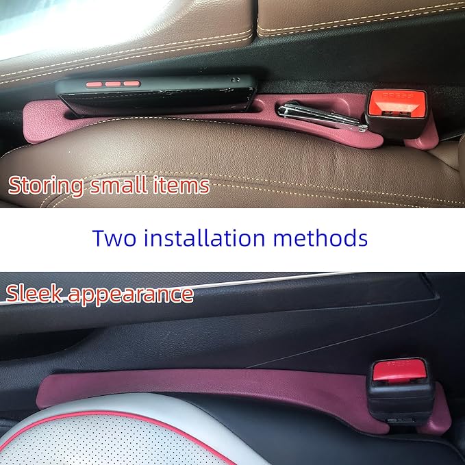 AxelNex Universal Car Seat Gap Filler, Storage Organizer for Vehicle Console Side Pockets (Red)