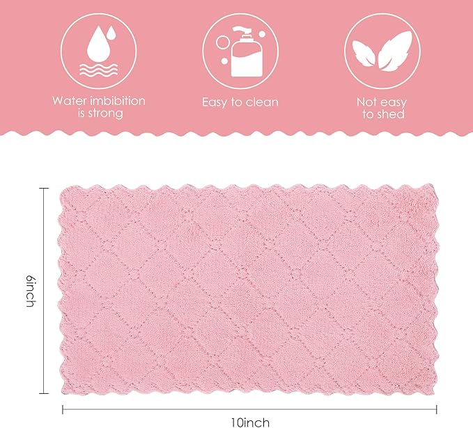 Rachan 22Pack Kitchen Dish Cloths,Reusable Dish Towels,Nonstick Oil Washable Fast Drying,Super Absorbent Coral Velvet Cleaning Cloths for Cleaning Tableware,Kitchen,Bathroom (Green-grey10 x 6")