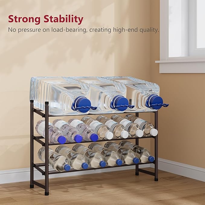 Tajsoon 3-Tier Expandable Shoe Rack for Closet, 28"-41" Adjustable & Stackable Shoe Shelf Storage, Metal Shoe Rack Organizer for Front Door Entrance, Closet, Garage, Entryway, Bronze