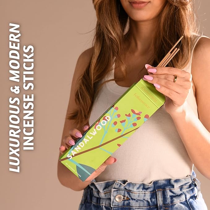 Folkulture Sandalwood Incense Sticks for Home | Pack of 75 Organic Insence-Sticks Sandalwood with 45 Mins Burn Time | Non Toxic Incents for Meditation & Spiritual Practice Inscents-Sticks