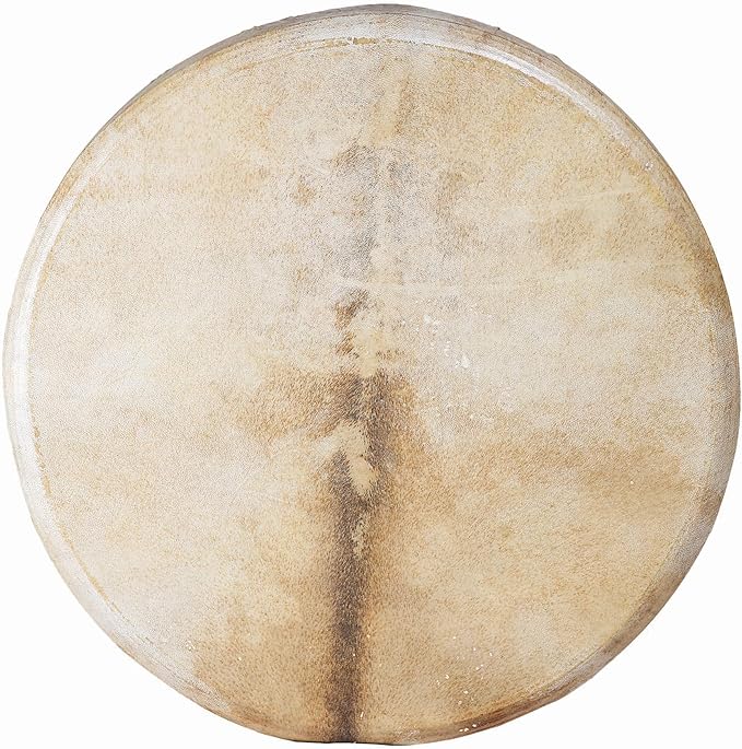 Handmade Shaman drum Frame Drum round 16" 18" 20" with goat skin Tree style on the back and handle Embrace Nature's Rhythms Authentic Native American Style Soul-Stirring Beats (16 inch)