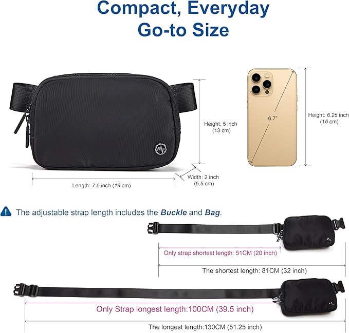 Pander Two Way Zipper Fanny Pack Nylon Everywhere Belt Bag for Women, Water Repellent Waist Packs, Crossbody Bags with Adjustable Strap (Sonic Pink).