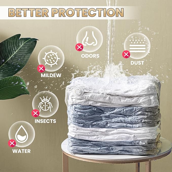 TAILI 6 Pack Vacuum Storage Bags, Cube Space Saver Bags Combo (3 Jumbo +3 Medium), Vacuum Seal Bags for Bedding, Clothing, Comforters, Blankets, Closet Organizer and Storage