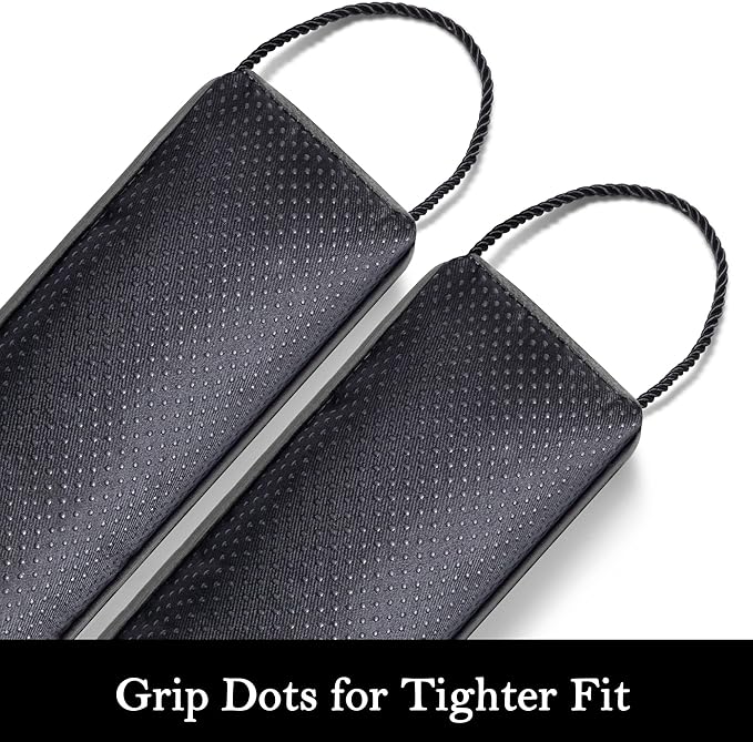 Sunolga 2 Packs 38 Inches 2.2LB Weighted Door Draft Stopper Filled with Glass Beads & Cotton, Removable Machine Washable Sound Proof Under Door Draft Blocker with Anti-Abrasion Bottom for Door, Grey